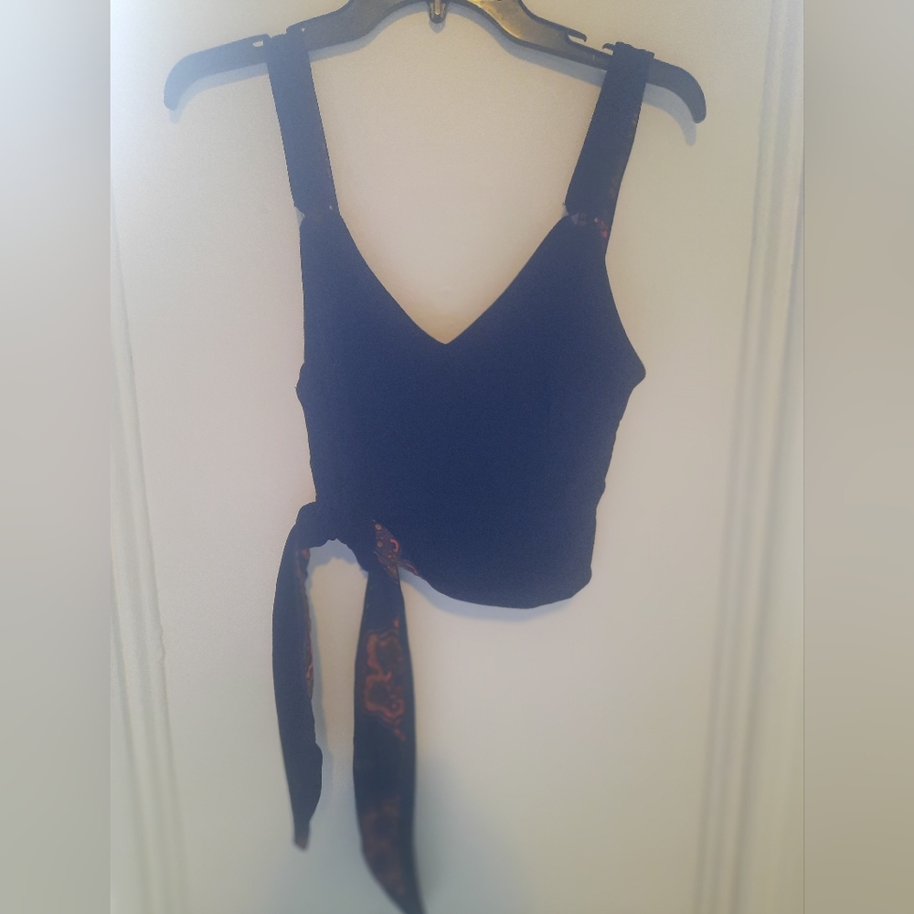 Free People Bandana Tie Crop Top